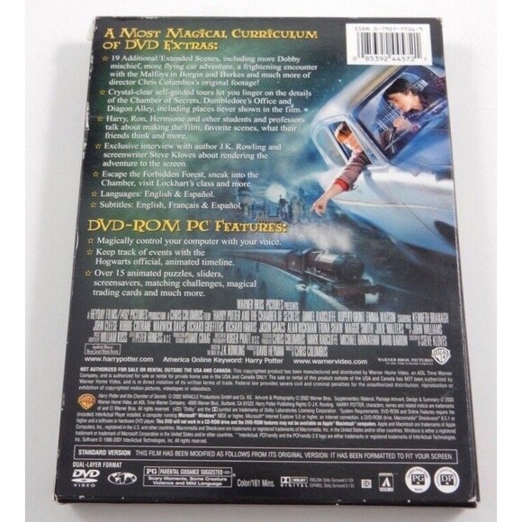 Harry Potter and the Chamber of Secrets (DVD, 2003, 2-Disc Set, Full Frame) - Picture 8 of 9